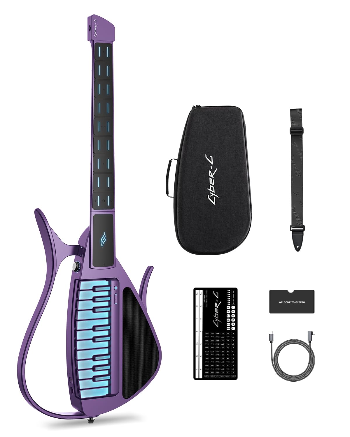 Enya Smart Stringless Portable App Smart Chord Hundreds of Instrument Suitable for Beginners to Professional Guitarists CYBER-G Guitar, Multi-Function фіолетовий
Enya Smart Stringless Portable App Smart Chord Hundreds of Instrument Suitable for Beginners to Professional Guitarists CYBER-G Guitar, Multi-Function фіолетовий