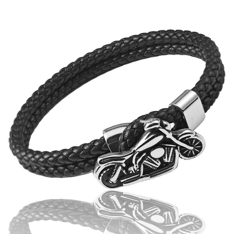 Classic Motorcycle Style Men Leather Bracelet Stainless Steel Hand-woven Multi-layer Bracelet Fashion Male Jewelry Wholesale 22cm срібний
Classic Motorcycle Style Men Leather Bracelet Stainless Steel Hand-woven Multi-layer Bracelet Fashion Male Jewelry Wholesale 22cm срібний
