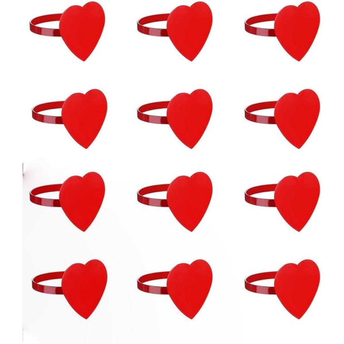 Набор колец для салфеток, набор пряжек для салфеток для свадебной вечеринки, ресторана, банкета, Дня благодарения, Хэллоуина, украшения стола, 12 шт./набор 12pcs красный