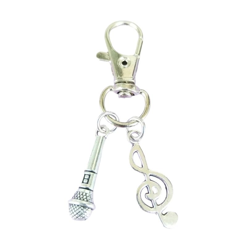 Creative Hip Hop Themed Keychain Featuring Microphone And Note Pendant Suitable For Music Fan 1
Creative Hip Hop Themed Keychain Featuring Microphone And Note Pendant Suitable For Music Fan 1