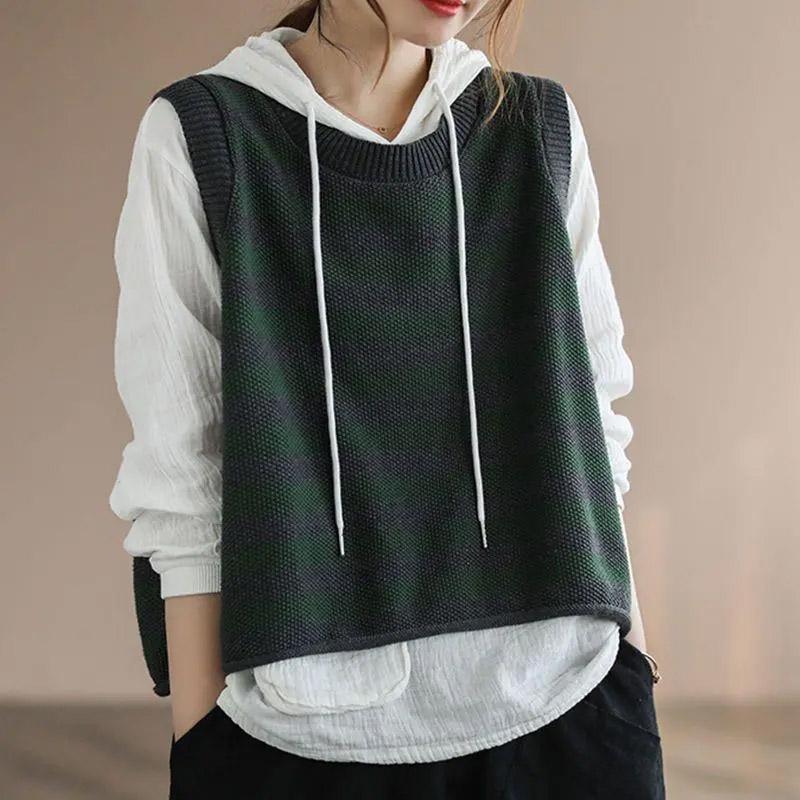 Вязаный жилет женский свободный безрукавный свитер без рукавов свободный жилет повседневный жилет с V-образным вырезом XXL
Вязаный жилет женский свободный безрукавный свитер без рукавов свободный жилет повседневный жилет с V-образным вырезом XXL