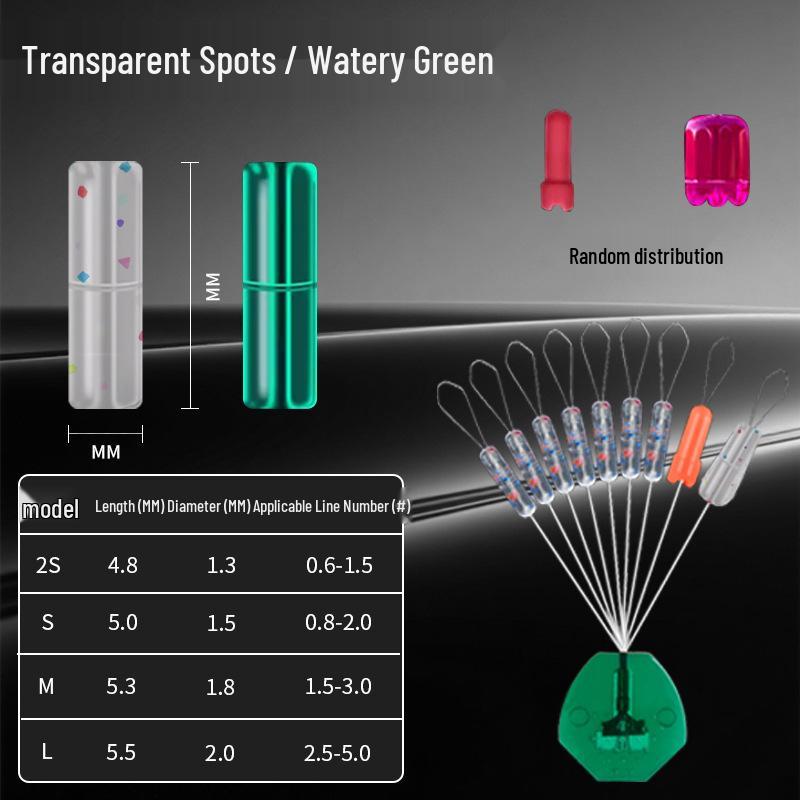 Super Tight Transparent Space Bean Set: Premium Silicone Fishing Line with Green Speckles M (For 1.5-3.0# Line)
Super Tight Transparent Space Bean Set: Premium Silicone Fishing Line with Green Speckles M (For 1.5-3.0# Line)