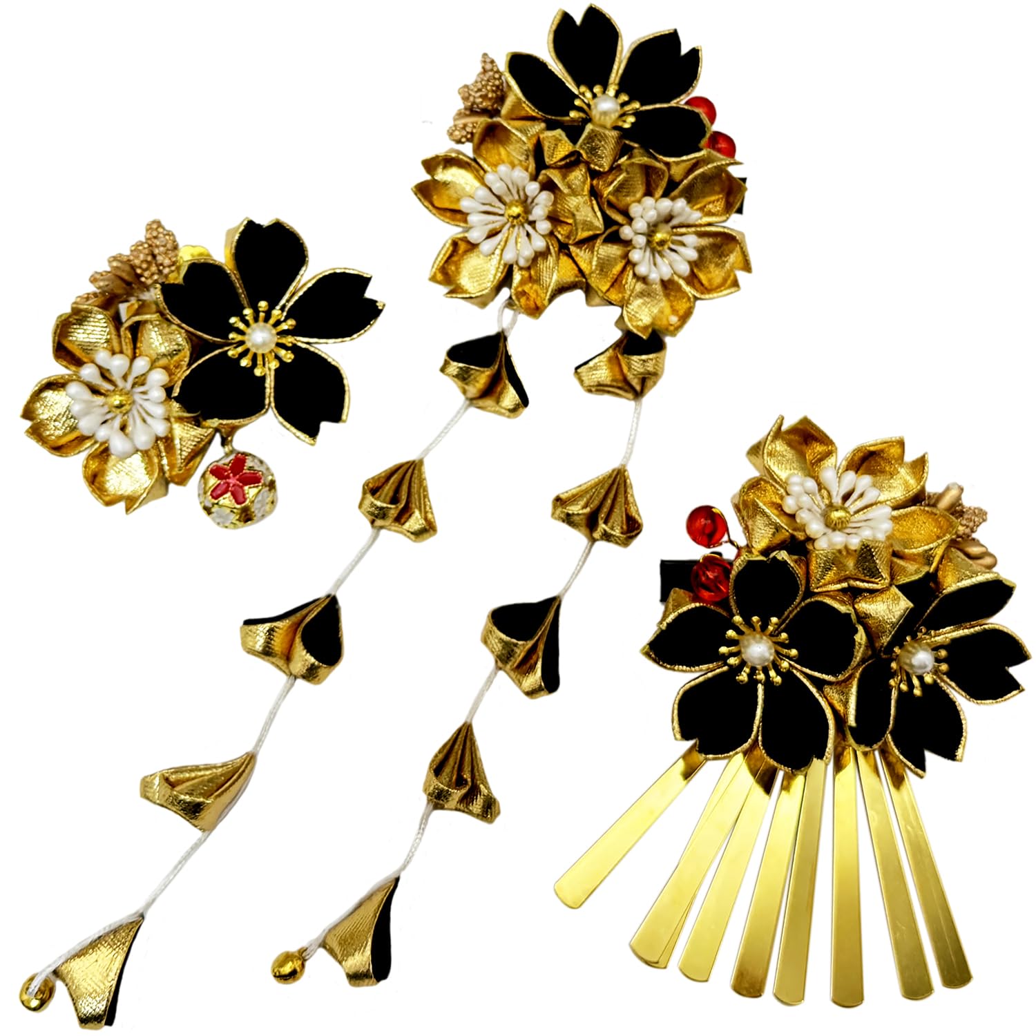 Baramoly Gold Hair Ornament Set with Perfect for and Other Japanese JH305 3-Piece Tsumami-Zaiku Design, Shichi-Go-San, Yukata, Kimono, Coming-of-Age чёрный
Baramoly Gold Hair Ornament Set with Perfect for and Other Japanese JH305 3-Piece Tsumami-Zaiku Design, Shichi-Go-San, Yukata, Kimono, Coming-of-Age чёрный
