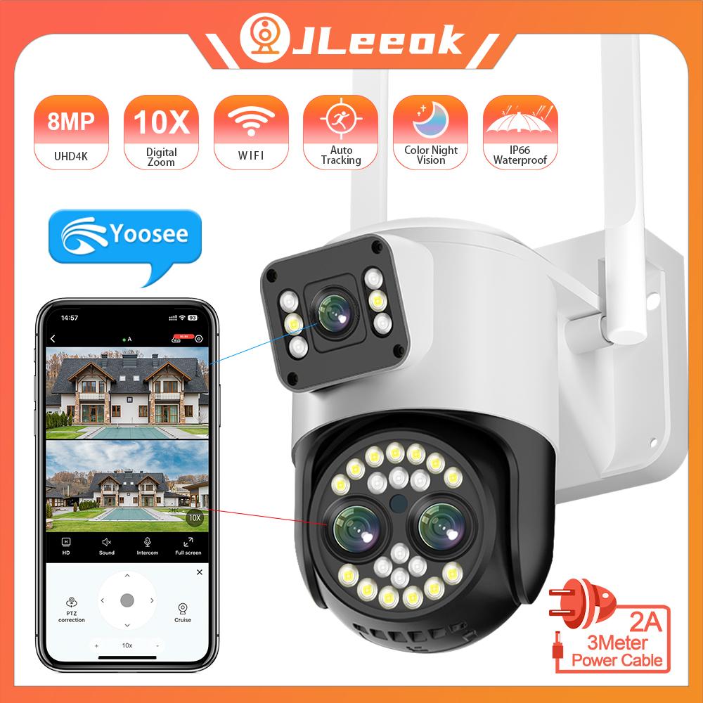 Jleeok Yoosee Outdoor 4K 8MP Трехлинзовая беспроводная IP-камера наблюдения Wi-Fi для домашней безопасности PTZ CCTV с 10-кратным зумом AI с отслеживанием движения ONVIF NVR
Jleeok Yoosee Outdoor 4K 8MP Трехлинзовая беспроводная IP-камера наблюдения Wi-Fi для домашней безопасности PTZ CCTV с 10-кратным зумом AI с отслеживанием движения ONVIF NVR
