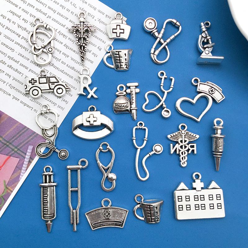 Mixed Set: 20 Creative Syringes, Stethoscopes, Alloy Jewelry Pendants, Necklaces, Tibetan Silver Accents
Mixed Set: 20 Creative Syringes, Stethoscopes, Alloy Jewelry Pendants, Necklaces, Tibetan Silver Accents