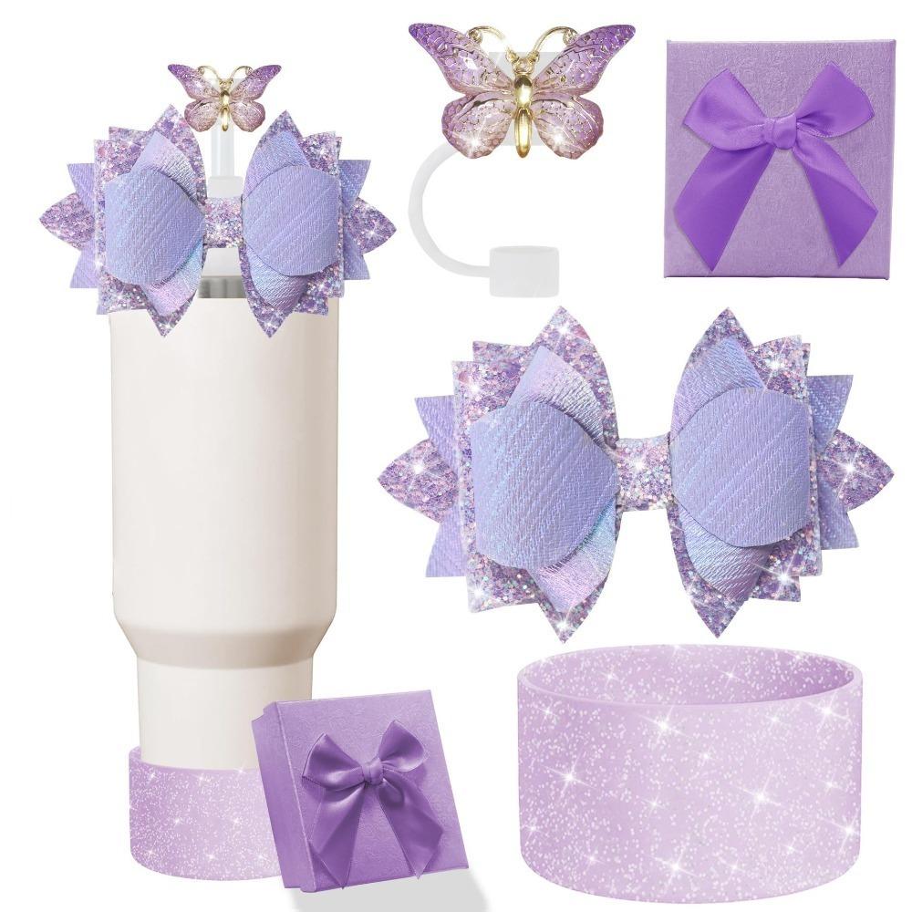Silicone Water Cup Decoration Set with Gift Box Packaging Cup Boot Straw Hat Decoration Dust Plug Butterfly for Cup 30oz/40oz фіолетовий
Silicone Water Cup Decoration Set with Gift Box Packaging Cup Boot Straw Hat Decoration Dust Plug Butterfly for Cup 30oz/40oz фіолетовий