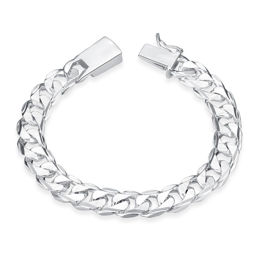 10MM Silver Bracelet for Men Textured Side Design Stylish Mens Jewelry Trendy Accessory
10MM Silver Bracelet for Men Textured Side Design Stylish Mens Jewelry Trendy Accessory