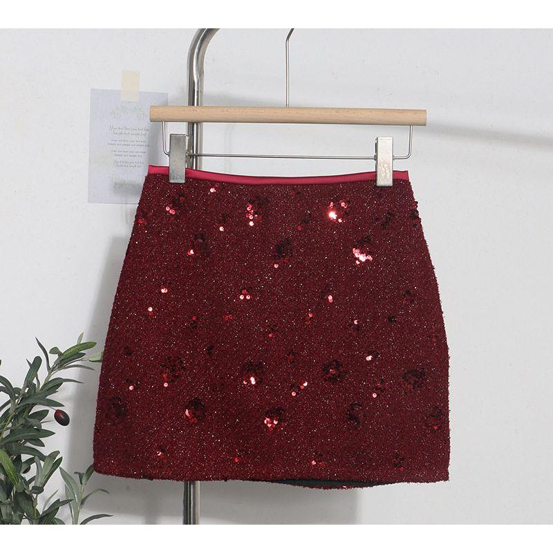 Real Shot of 2025 New Style Sequined Red High-Waisted Slimming A-Line Skirt with Anti-Exposure Short Skirt 8286 Red L
Real Shot of 2025 New Style Sequined Red High-Waisted Slimming A-Line Skirt with Anti-Exposure Short Skirt 8286 Red L
