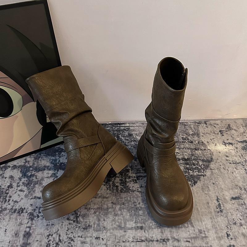 Black retro British style thick heel thick-soled medium boots women s 2025 new spring and autumn height-increasing and thin knight boots 35 хаки
Black retro British style thick heel thick-soled medium boots women s 2025 new spring and autumn height-increasing and thin knight boots 35 хаки