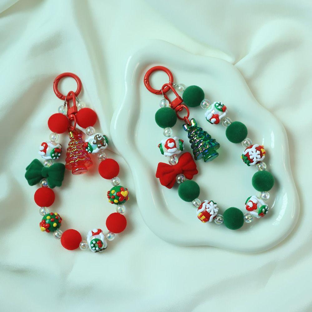 Flocked Bowknot Plush Beads Keychain Christmas Tree Beaded Cell Phone Lanyard Backpack Decor Green Santa
Flocked Bowknot Plush Beads Keychain Christmas Tree Beaded Cell Phone Lanyard Backpack Decor Green Santa