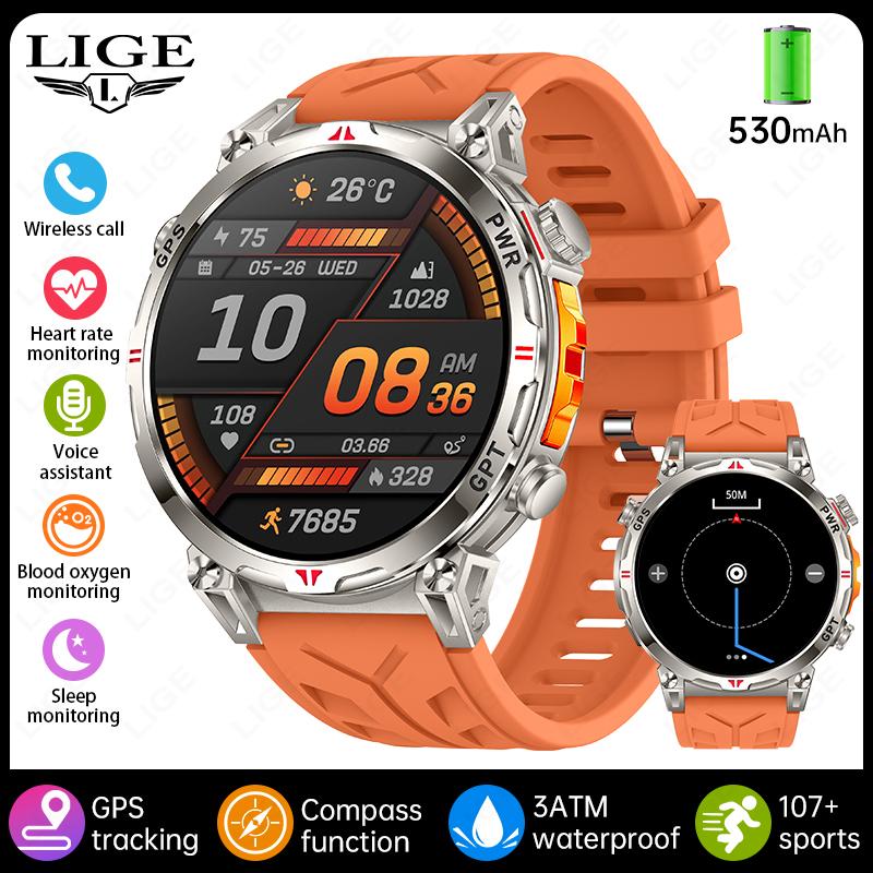 Built-in GPS Smart Watch BT Call Smartwatch 3ATM Waterproof Outdoor Compass Smart Fitness Sport Tracking Men Watches 530mAh Built-in GPS помаранчевий
Built-in GPS Smart Watch BT Call Smartwatch 3ATM Waterproof Outdoor Compass Smart Fitness Sport Tracking Men Watches 530mAh Built-in GPS помаранчевий