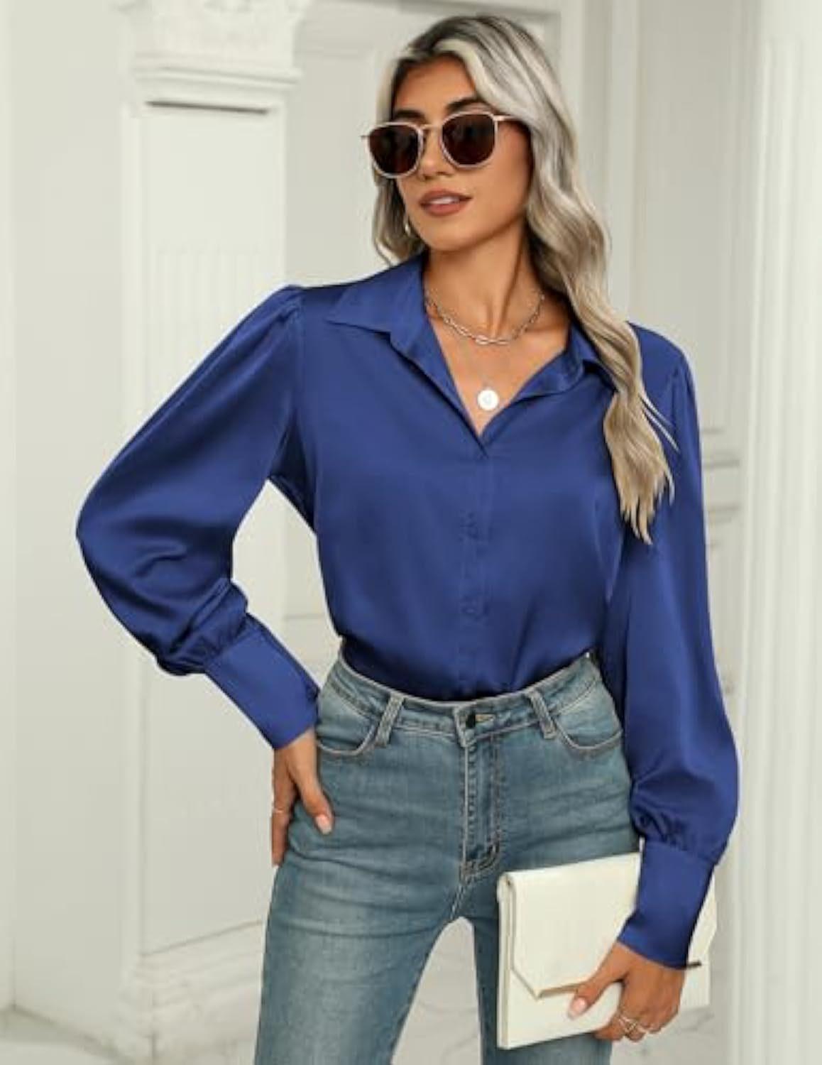 Women s Silk Satin Lantern Sleeve Button-Down Shirt: Formal or Casual. Medium
Women s Silk Satin Lantern Sleeve Button-Down Shirt: Formal or Casual. Medium