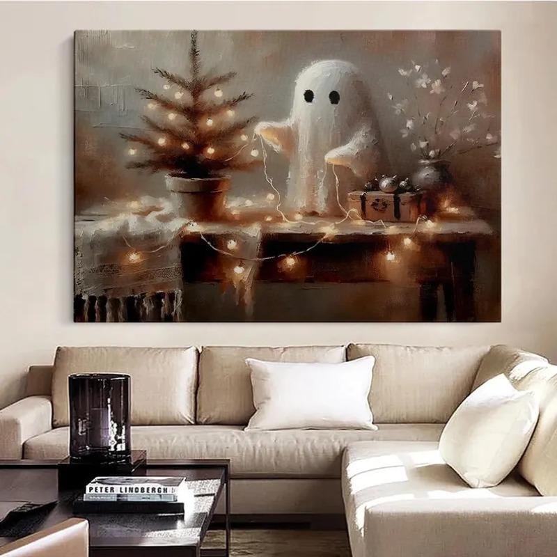 Ghost Christmas Wall Art, Spooky Holiday Decor Print, Cozy Ghost Canvas, Cute Winter Ghost Painting, Christmas Spirit Poster 21X30CMNo Framed
Ghost Christmas Wall Art, Spooky Holiday Decor Print, Cozy Ghost Canvas, Cute Winter Ghost Painting, Christmas Spirit Poster 21X30CMNo Framed
