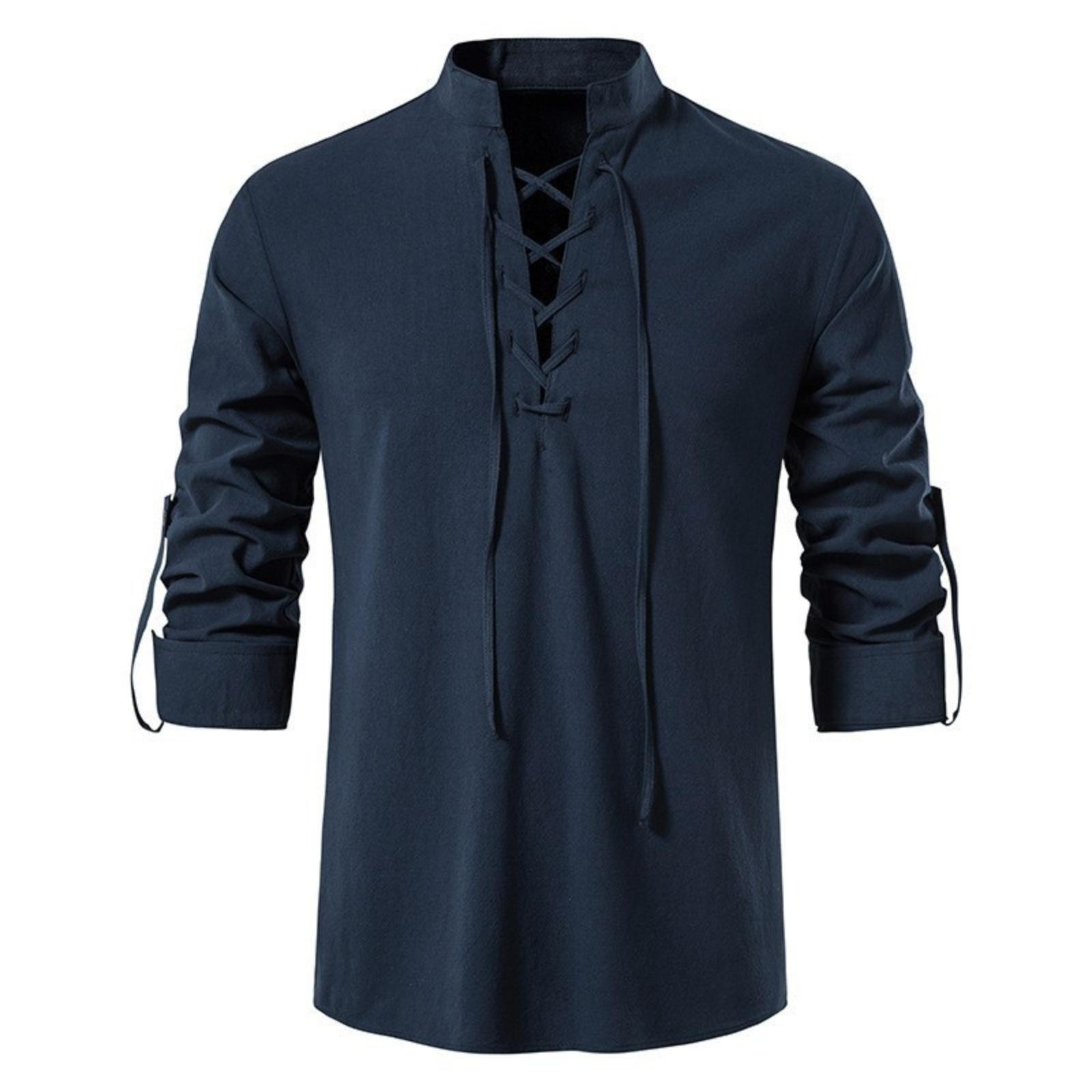 Mens Stand Collar Long Sleeve Shirt Cotton Henleys Shirt Hippie Casual Beach Shirt One Size
Mens Stand Collar Long Sleeve Shirt Cotton Henleys Shirt Hippie Casual Beach Shirt One Size