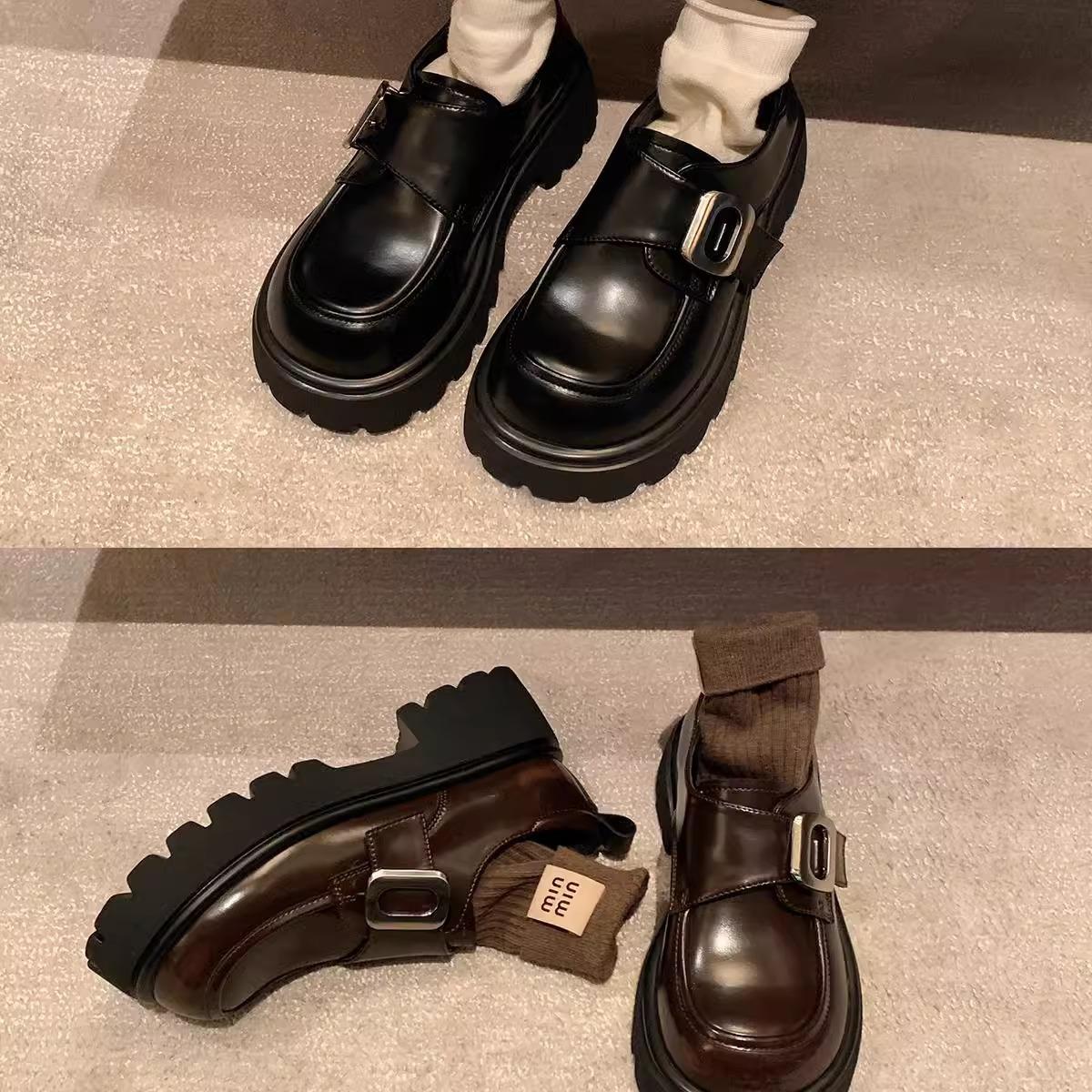 Genuine leather~ Academy style square buckle lazy one pedal muffin thick heel thick sole loafer small leather shoes women 35
Genuine leather~ Academy style square buckle lazy one pedal muffin thick heel thick sole loafer small leather shoes women 35