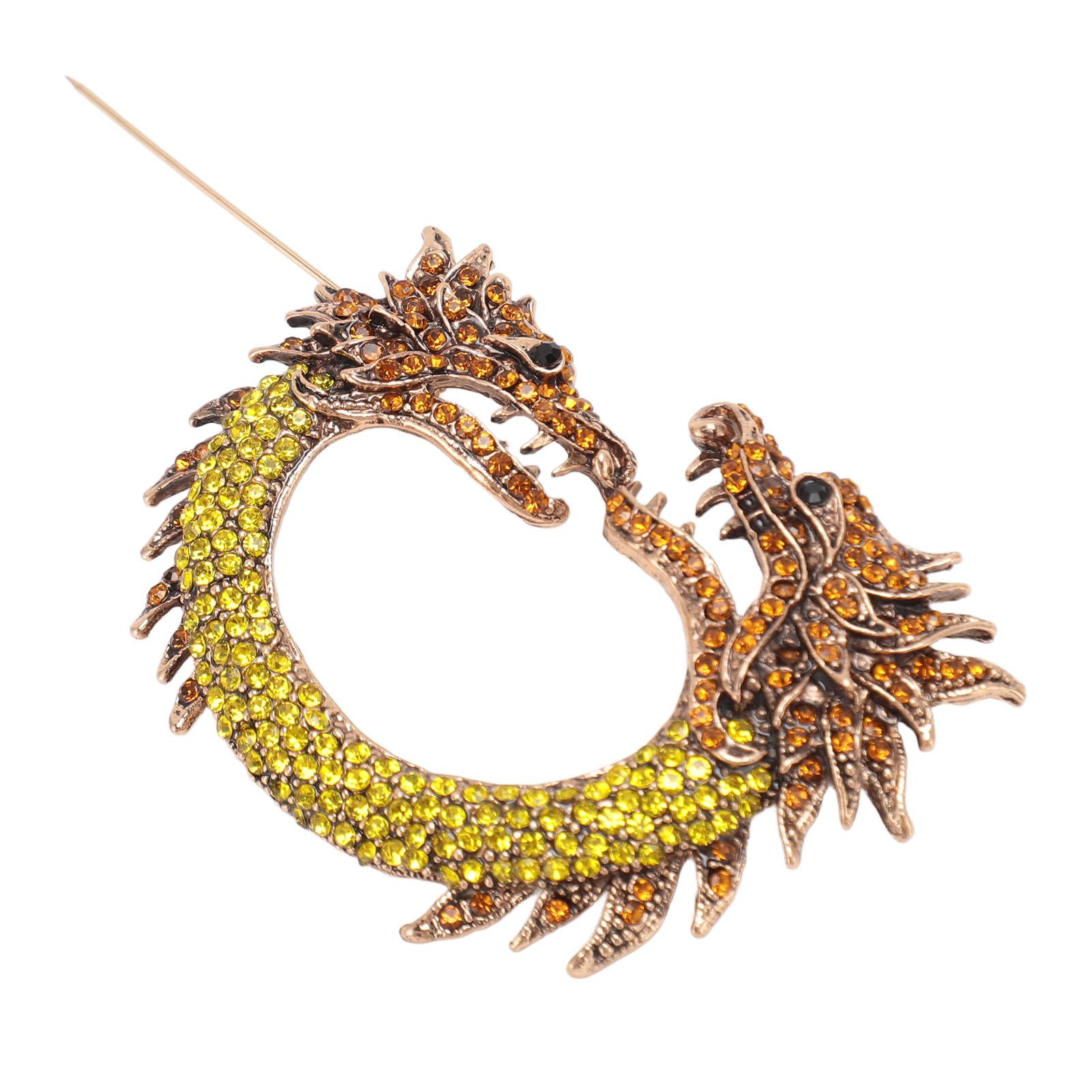 Chinese Dragon Brooch Pin Dual Heads Sparkling Antique Chinese Dragon Brooch for Men Women
Chinese Dragon Brooch Pin Dual Heads Sparkling Antique Chinese Dragon Brooch for Men Women