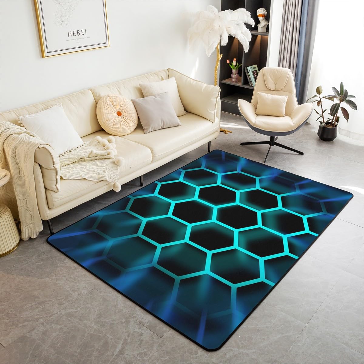 Honeycomb Area Rug 5 x6 6 , Geometric Rug for Adults Men Women, Beehive Modern Green Blue Ombre Carpet for Bedside, Abstract Hexagon Neon B 160cm x 200cm
Honeycomb Area Rug 5 x6 6 , Geometric Rug for Adults Men Women, Beehive Modern Green Blue Ombre Carpet for Bedside, Abstract Hexagon Neon B 160cm x 200cm