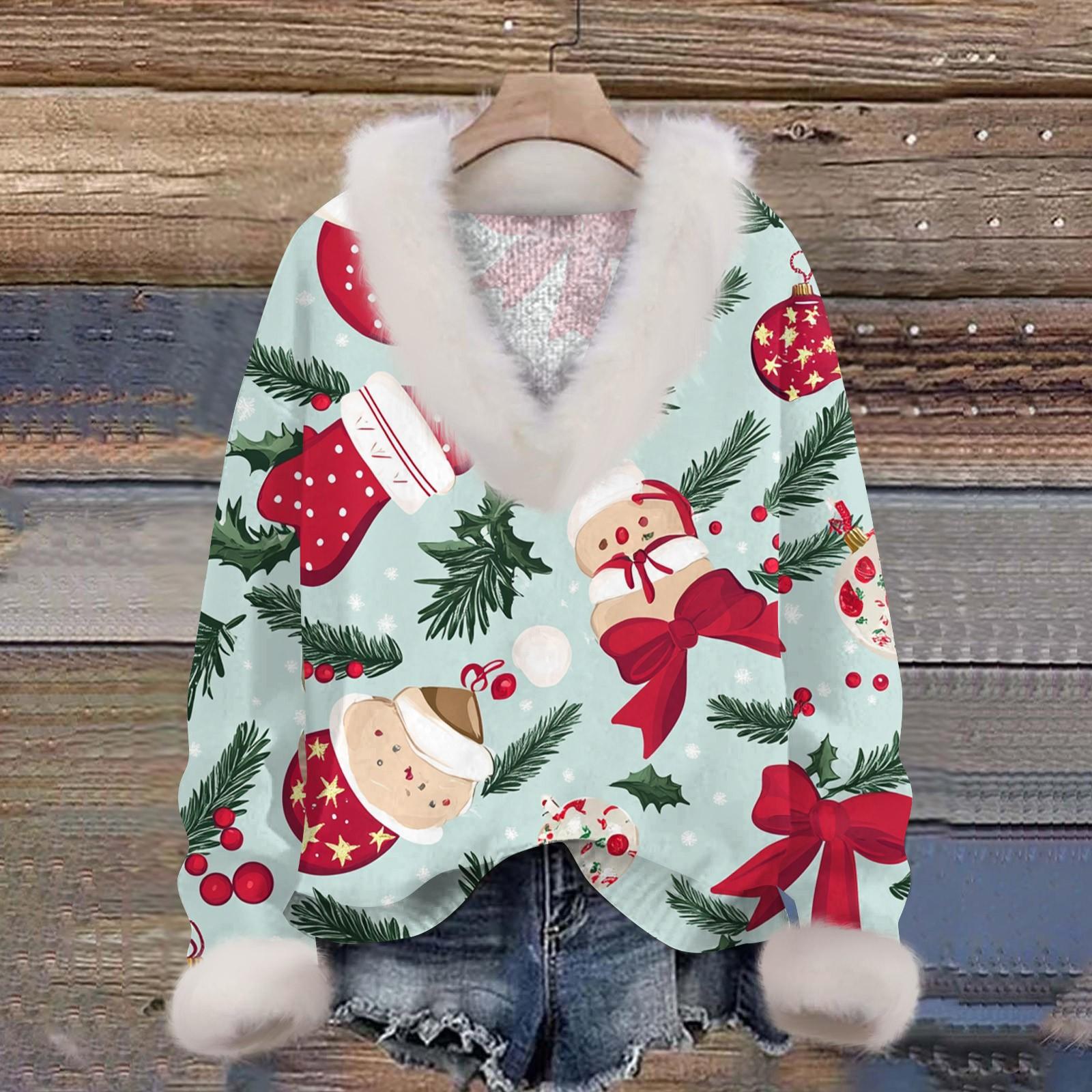 Женская толстовка с длинным рукавом, рождественским принтом, плюшевым воротником, V-образным вырезом, пуловер XXXL красный
Женская толстовка с длинным рукавом, рождественским принтом, плюшевым воротником, V-образным вырезом, пуловер XXXL красный