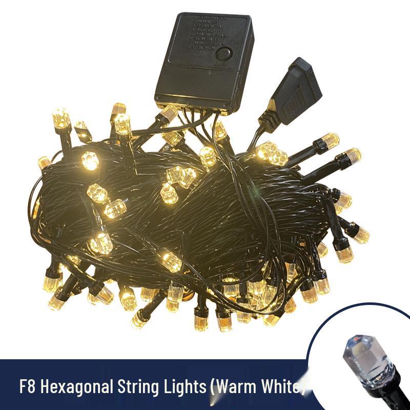 V8 Round & Hexagonal Head LED Christmas String Lights, Plug-in Hanging Indoor Decor. 10m 100-LED Hexagonal Multicolor Connectable
V8 Round & Hexagonal Head LED Christmas String Lights, Plug-in Hanging Indoor Decor. 10m 100-LED Hexagonal Multicolor Connectable