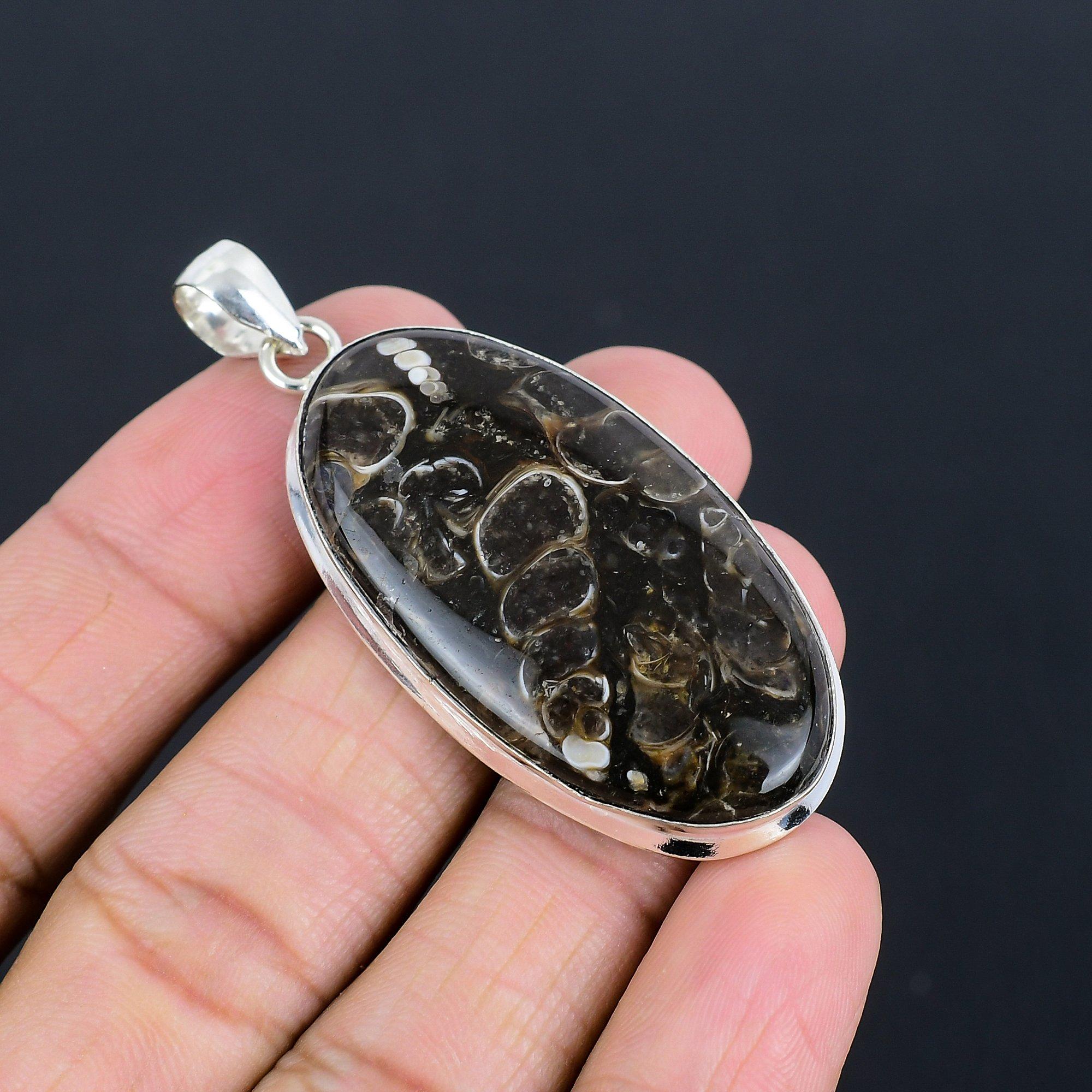 Подвеска из серебра 925 пробы с драгоценным камнем Turtilla Fossil, ручная работа, 2,32 дюйма коричневый
Подвеска из серебра 925 пробы с драгоценным камнем Turtilla Fossil, ручная работа, 2,32 дюйма коричневый