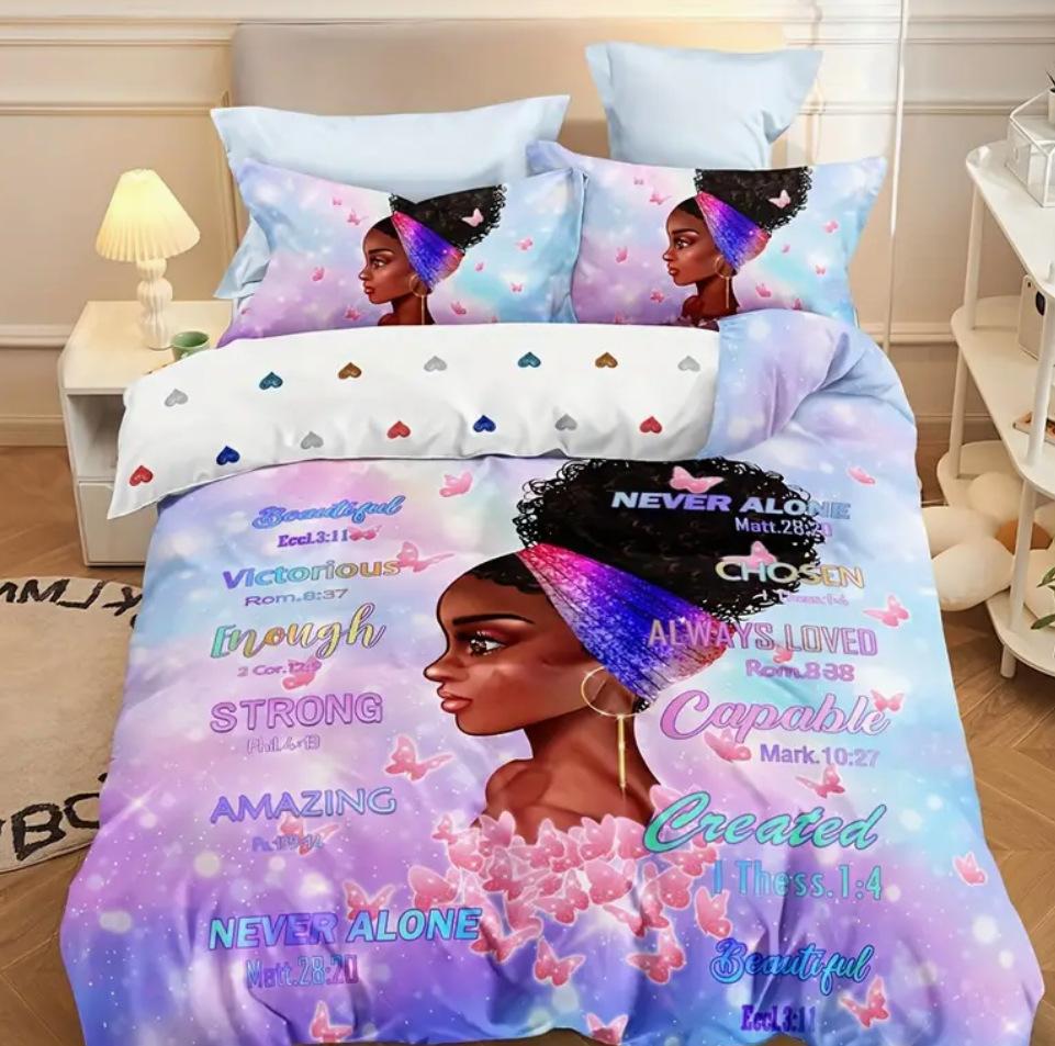 Bedding Digital Printing Three-Piece Set African Girl Pattern Printing Quilt Cover Home Textile Batch 70 * 133 two-piece set
Bedding Digital Printing Three-Piece Set African Girl Pattern Printing Quilt Cover Home Textile Batch 70 * 133 two-piece set