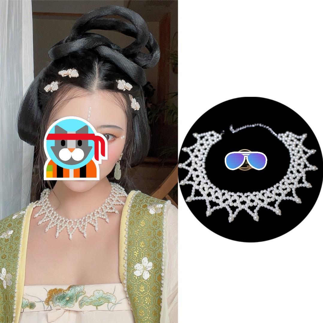 Ancient Style Imitation Pearl Yingluo Necklace & Stand-Up Collar with Forehead Ornament слоновая кость
Ancient Style Imitation Pearl Yingluo Necklace & Stand-Up Collar with Forehead Ornament слоновая кость
