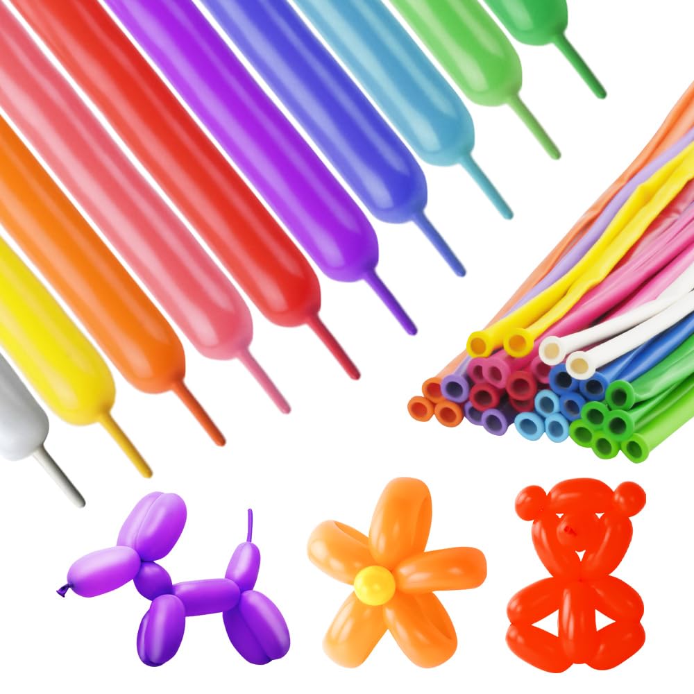 Webirth Balloon Art Balloons 100 Pieces Long Shape Colorful Break-Resistant Large Capacity Includes Video Tutorial and Manual for Birthday Events
Webirth Balloon Art Balloons 100 Pieces Long Shape Colorful Break-Resistant Large Capacity Includes Video Tutorial and Manual for Birthday Events