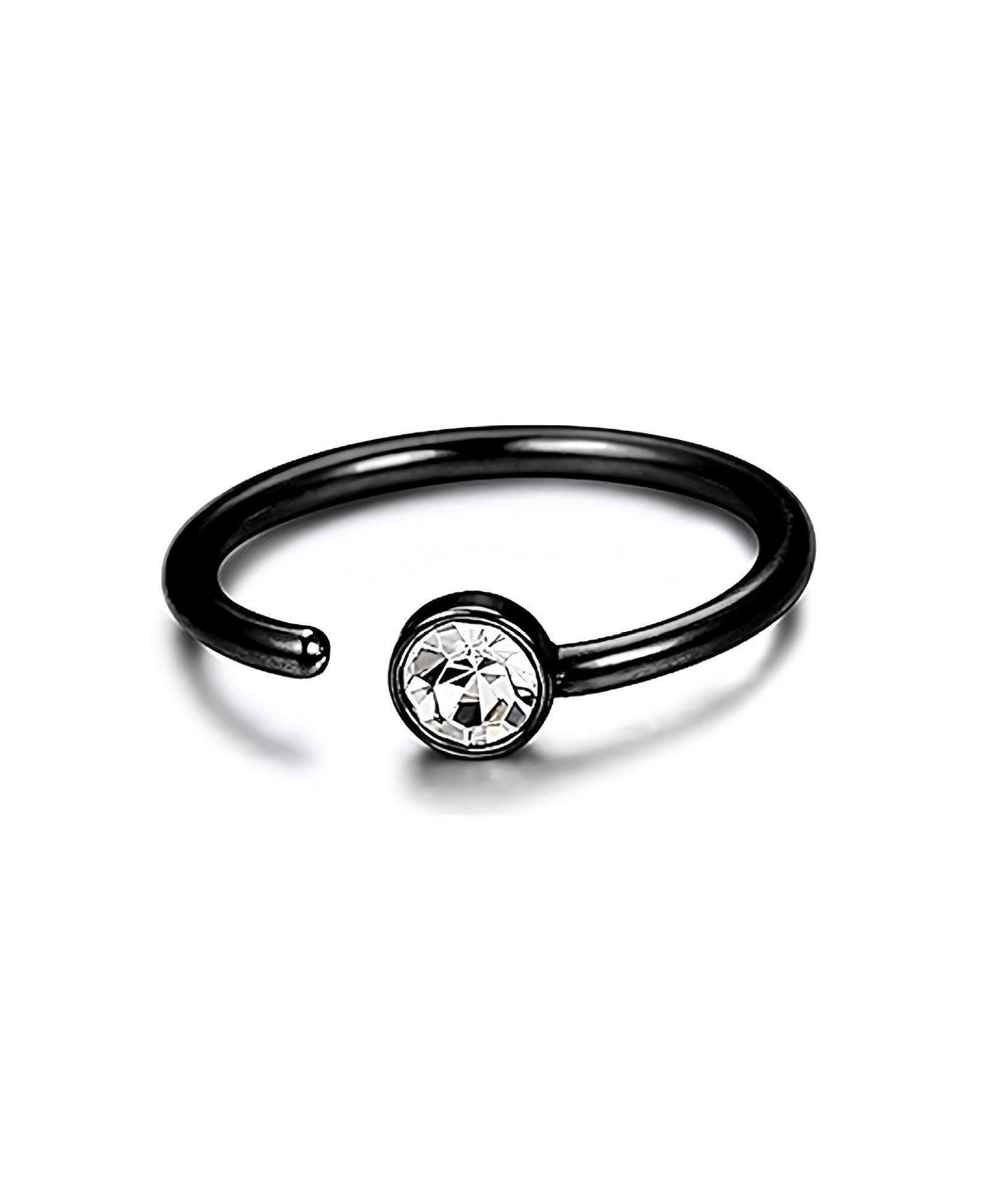 C Shape Curved Rhinestone Nose Ring Simple No Piercing Nose Stud With Sparkle чорний
C Shape Curved Rhinestone Nose Ring Simple No Piercing Nose Stud With Sparkle чорний