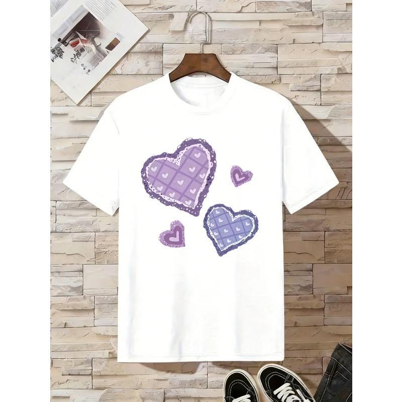 European Size Childrens Crew-neck Short-sleeved T-shirt with Heart Pattern Print 164cm
European Size Childrens Crew-neck Short-sleeved T-shirt with Heart Pattern Print 164cm