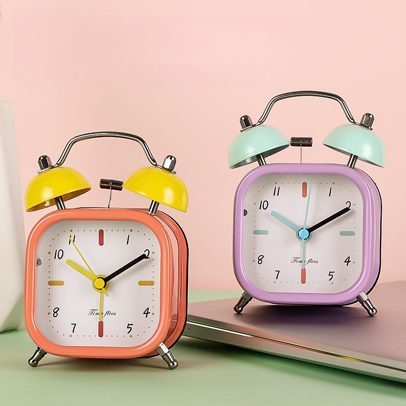 Square contrasting color cartoon alarm clock candy series cute creative quartz bell ringing bell wake-up tool Battery model
Square contrasting color cartoon alarm clock candy series cute creative quartz bell ringing bell wake-up tool Battery model