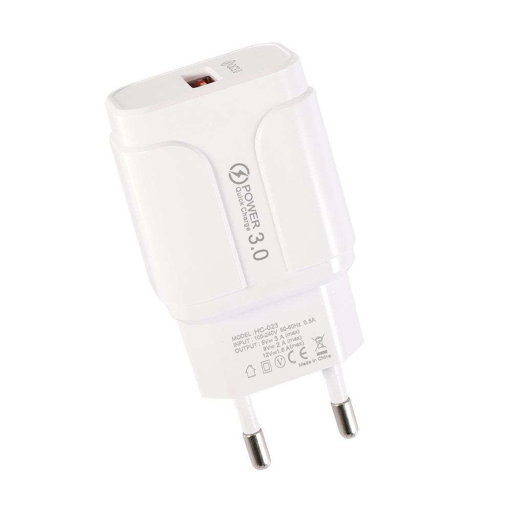18W QC3.0 Fast Charger Plug with Single USB Port (EU/US Spec)
18W QC3.0 Fast Charger Plug with Single USB Port (EU/US Spec)
