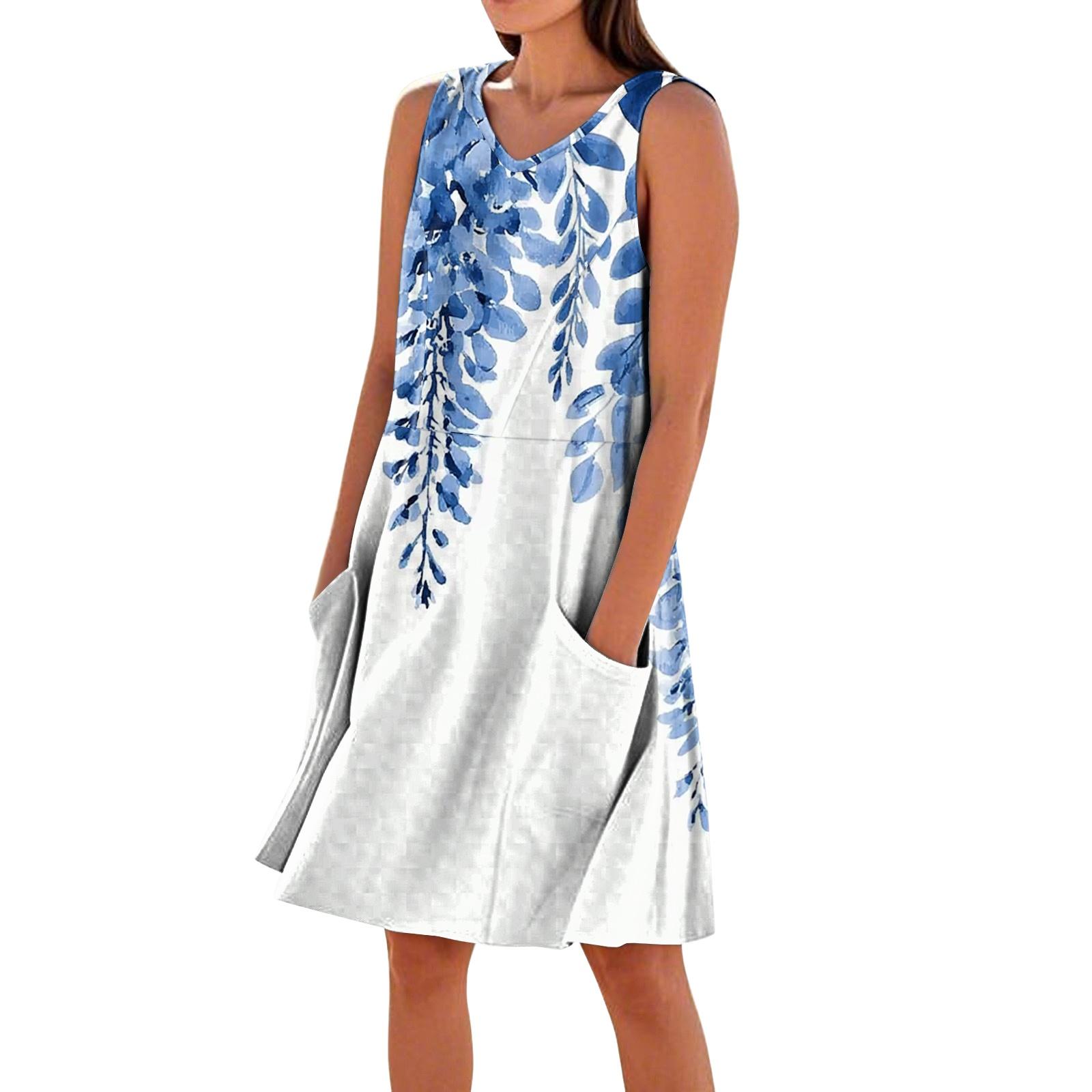 Women s Casual Printed Sleeveless V-Neck Pocket Dress L синій
Women s Casual Printed Sleeveless V-Neck Pocket Dress L синій