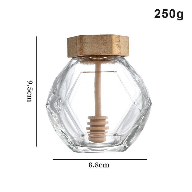 Hexagonal Glass Honey Empty Bottle With Wooden Rod Sealing Clear Honey Pot Stirring Jam Jar Kitchen Home Storage 250g/500g/1000g
Hexagonal Glass Honey Empty Bottle With Wooden Rod Sealing Clear Honey Pot Stirring Jam Jar Kitchen Home Storage 250g/500g/1000g