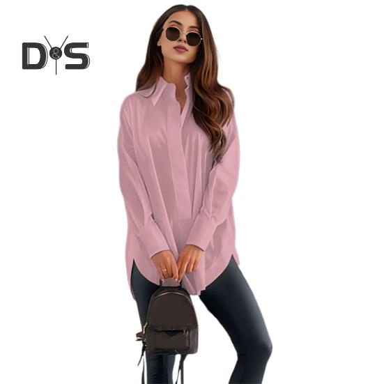 Женская повседневная рубашка с лацканами, длинный рукав, однобортная рубашка, однотонная, свободная, для поездок на работу, офисная женская рубашка L розовый
Женская повседневная рубашка с лацканами, длинный рукав, однобортная рубашка, однотонная, свободная, для поездок на работу, офисная женская рубашка L розовый