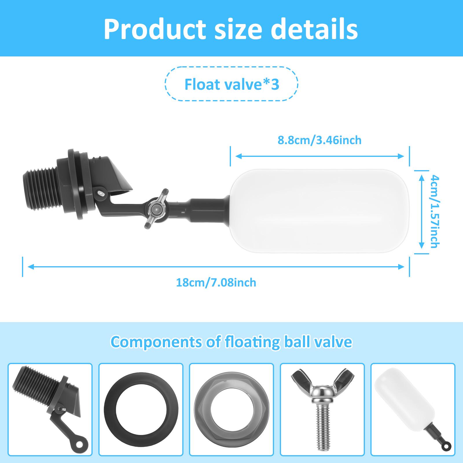 Float Valve,1/2 Inch Automatic Water System Filler Adjustable Arm Automatic Water Level Control for Pond Pool Aquaculture Founta 3pcs
Float Valve,1/2 Inch Automatic Water System Filler Adjustable Arm Automatic Water Level Control for Pond Pool Aquaculture Founta 3pcs