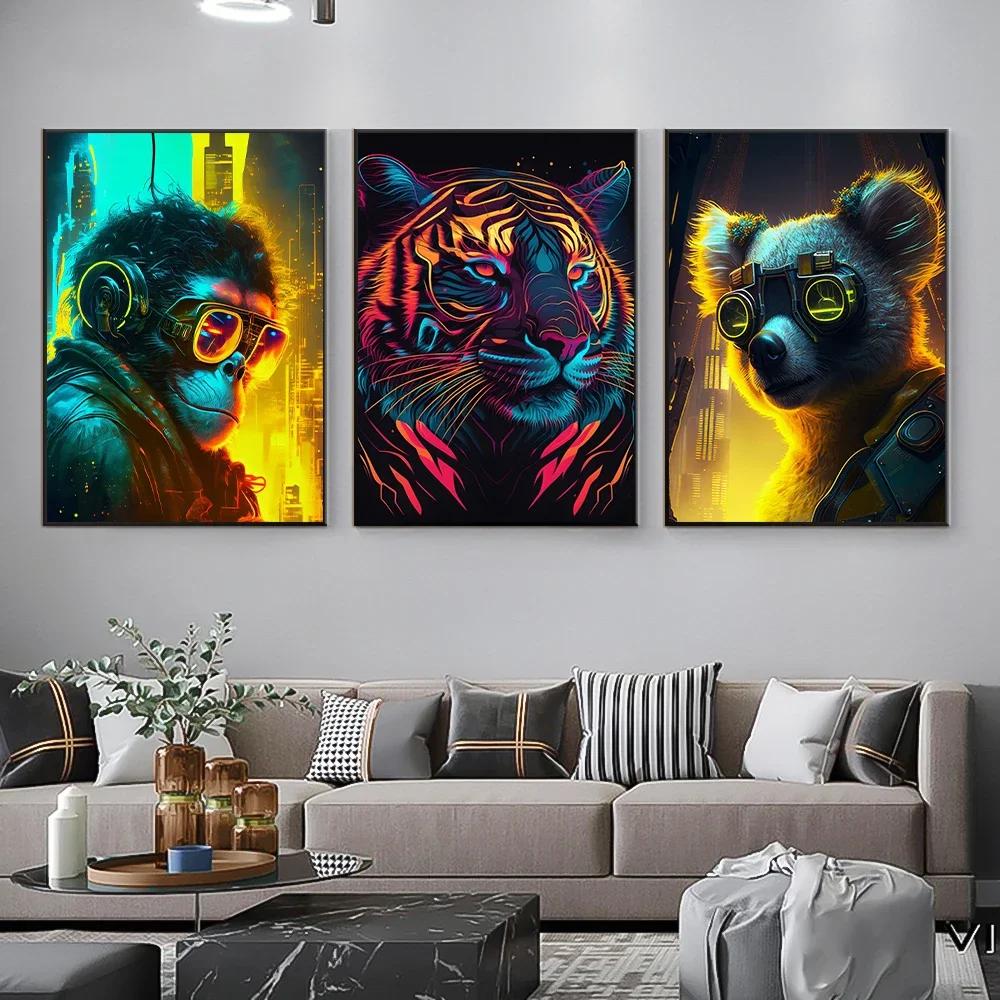 Cyberpunk Style Future Fantasy Lion Monkey Agent Animal Poster Wall Art Canvas Painting for Living Room Home Decoration 8X12inch 20x30cm
Cyberpunk Style Future Fantasy Lion Monkey Agent Animal Poster Wall Art Canvas Painting for Living Room Home Decoration 8X12inch 20x30cm