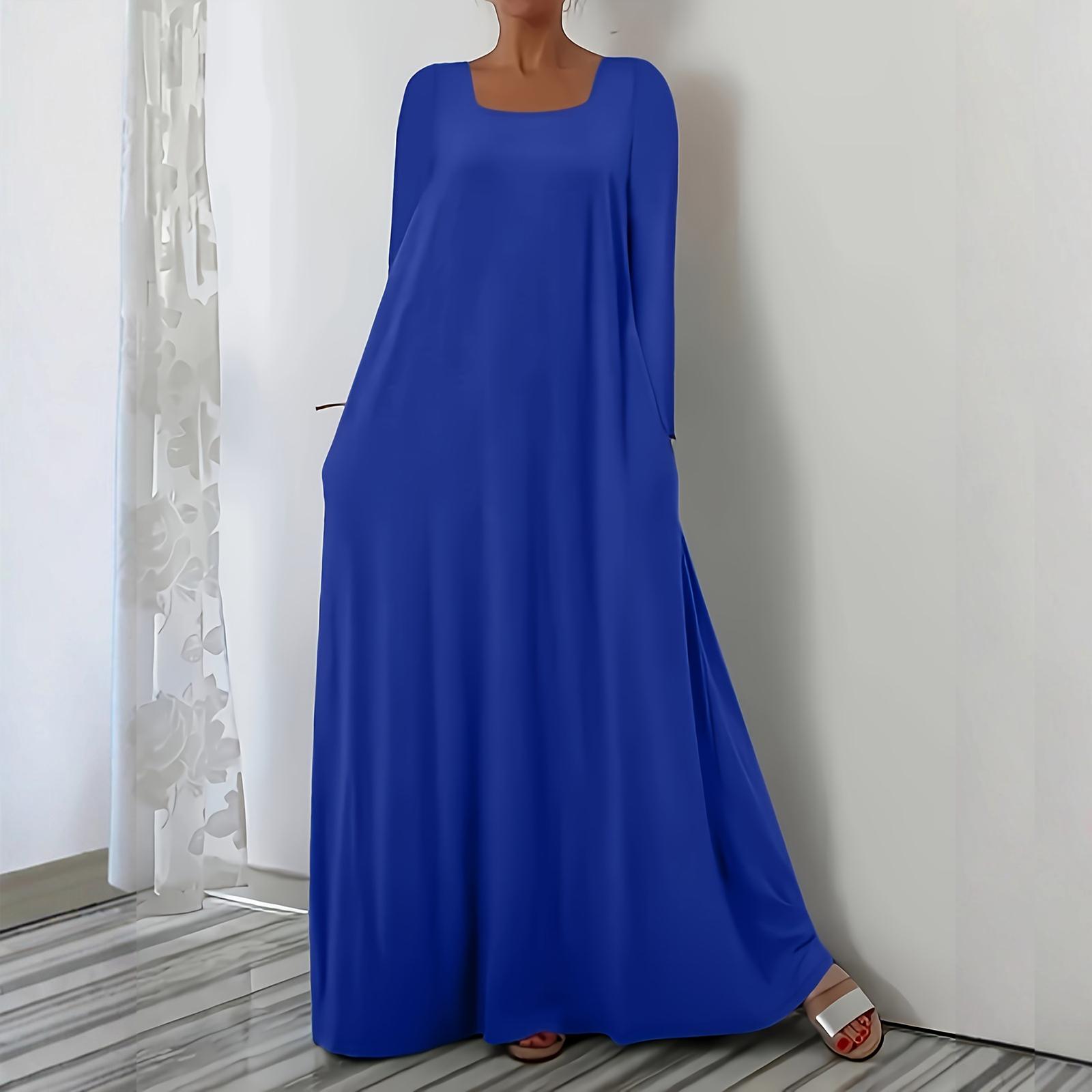 Women s Fashionable Solid Color Square Neck Long Sleeved Casual Loose Fitting Pullover Long Dress XXL
Women s Fashionable Solid Color Square Neck Long Sleeved Casual Loose Fitting Pullover Long Dress XXL