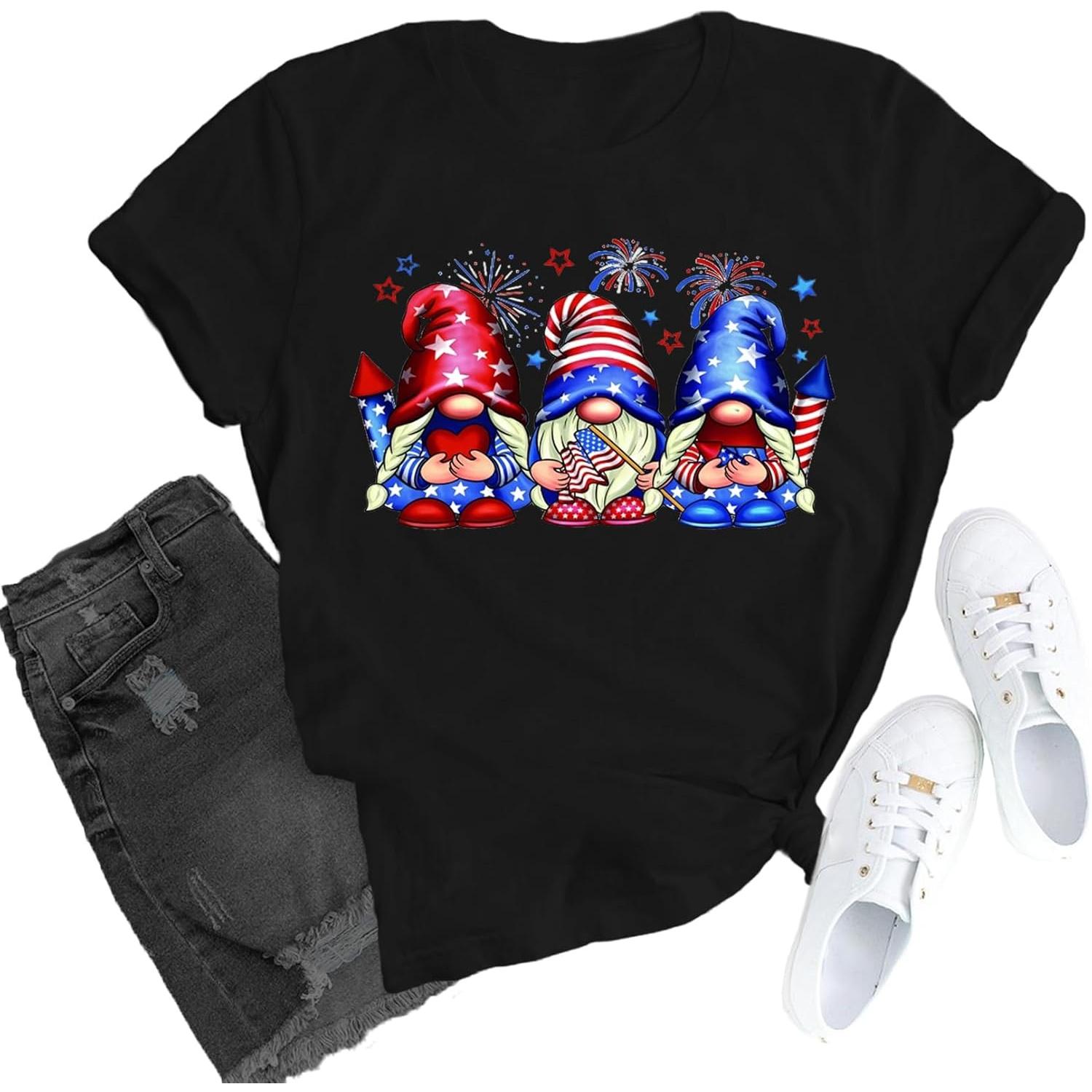 Womens American Flag Shirt USA Gnomes Firework Patriotic T-Shirt 4th of July Crewneck Tee XXXXXL чорний
Womens American Flag Shirt USA Gnomes Firework Patriotic T-Shirt 4th of July Crewneck Tee XXXXXL чорний
