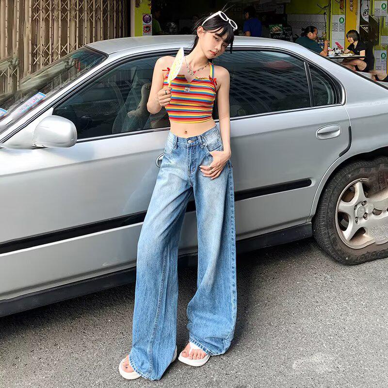 Women s Retro Light Blue Wide-Leg Jeans - Autumn/Winter 2025 Collection, Floor-Length, Loose Fit S: Height 155-165CM (75-90 lbs)
Women s Retro Light Blue Wide-Leg Jeans - Autumn/Winter 2025 Collection, Floor-Length, Loose Fit S: Height 155-165CM (75-90 lbs)