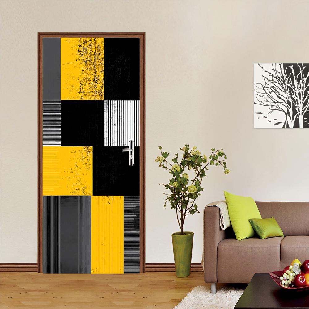 1pcs Self-Adhesive Removable Vinyl Door Stickers Modern geometric abstract art door sticker with yellow, black, gray, contrasti (as the picture,77x200cm)
1pcs Self-Adhesive Removable Vinyl Door Stickers Modern geometric abstract art door sticker with yellow, black, gray, contrasti (as the picture,77x200cm)