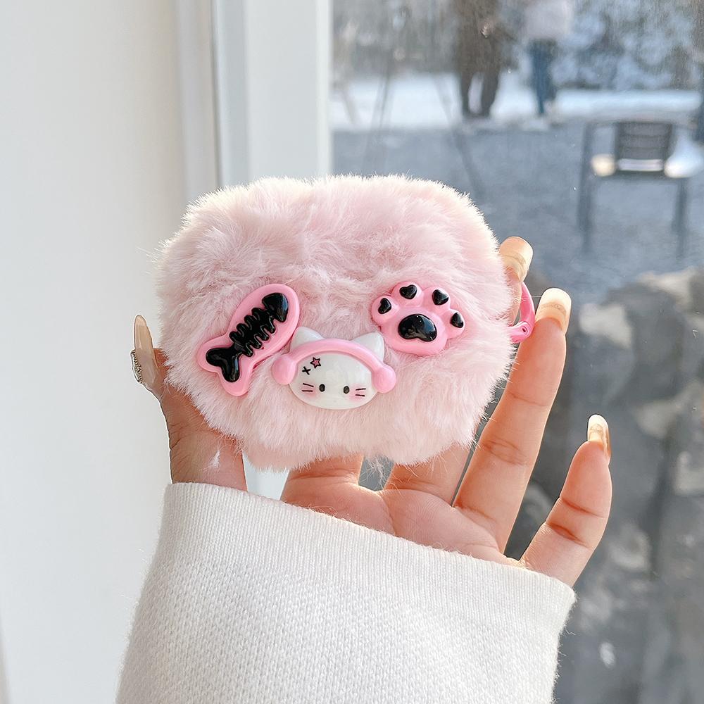For Apple AirPods 3 Bluetooth-compatible Earphone Protection Case Cartoon Design Plush+TPU Cover with Ring Buckle
For Apple AirPods 3 Bluetooth-compatible Earphone Protection Case Cartoon Design Plush+TPU Cover with Ring Buckle