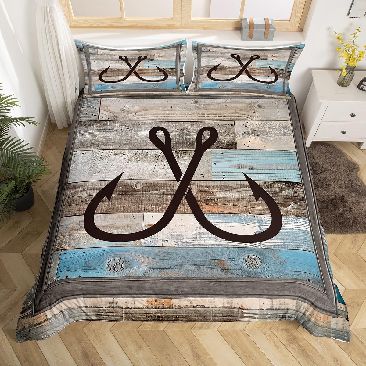 Fish Hook Duvet Covers for Adults Men Lightweight Bedspread Cover Room Decor Trolling Angling Gathering Activity Sea Bedding Set (135x200cm)
Fish Hook Duvet Covers for Adults Men Lightweight Bedspread Cover Room Decor Trolling Angling Gathering Activity Sea Bedding Set (135x200cm)