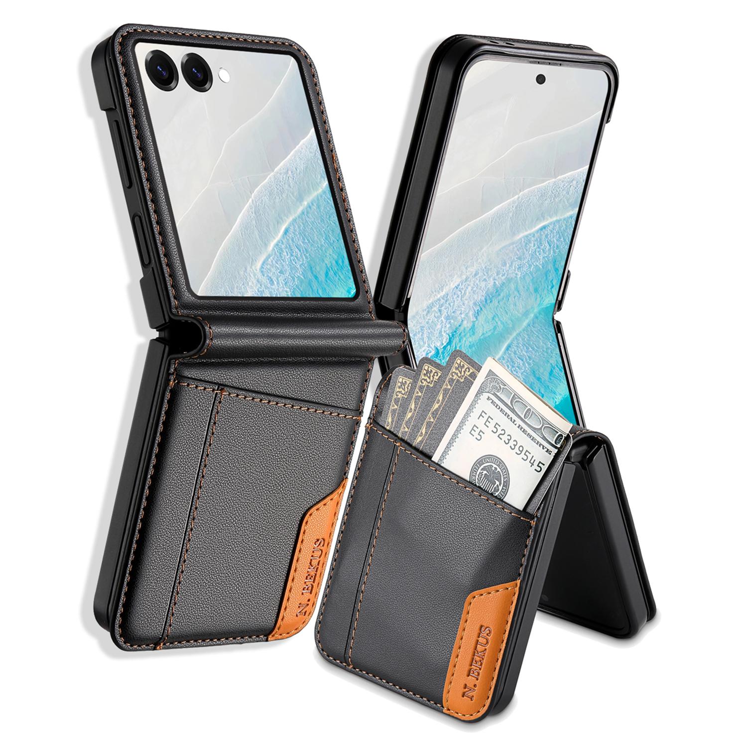 N.BEKUS For Samsung Galaxy Z Flip7 5G Case Card Slot PU+PC Phone Back Cover Black
N.BEKUS For Samsung Galaxy Z Flip7 5G Case Card Slot PU+PC Phone Back Cover Black