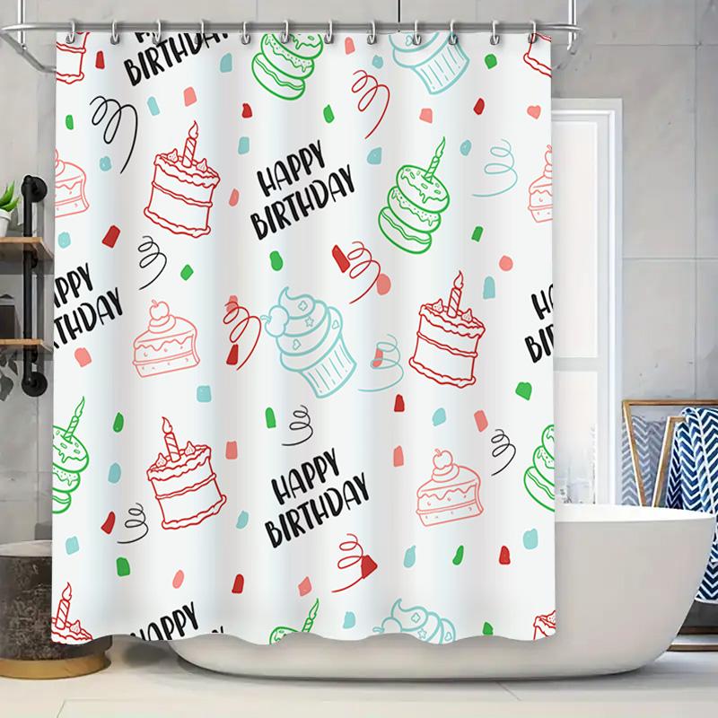 Colorful Birthday Party Shower Curtain Unisex Home Decor For Kids Bathrooms Design With Cupcakes Cakes Easy Installat W60H190(CM)-1 Pcs
Colorful Birthday Party Shower Curtain Unisex Home Decor For Kids Bathrooms Design With Cupcakes Cakes Easy Installat W60H190(CM)-1 Pcs