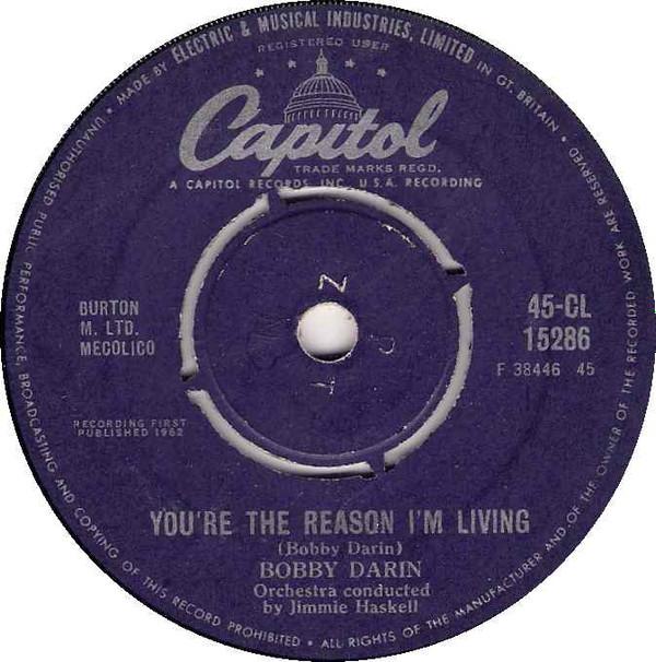 7inch Record BOBBY DARIN - You re The Reason I m Living 45CL15286 Capitol Records 1963 UK Folk Used
7inch Record BOBBY DARIN - You re The Reason I m Living 45CL15286 Capitol Records 1963 UK Folk Used