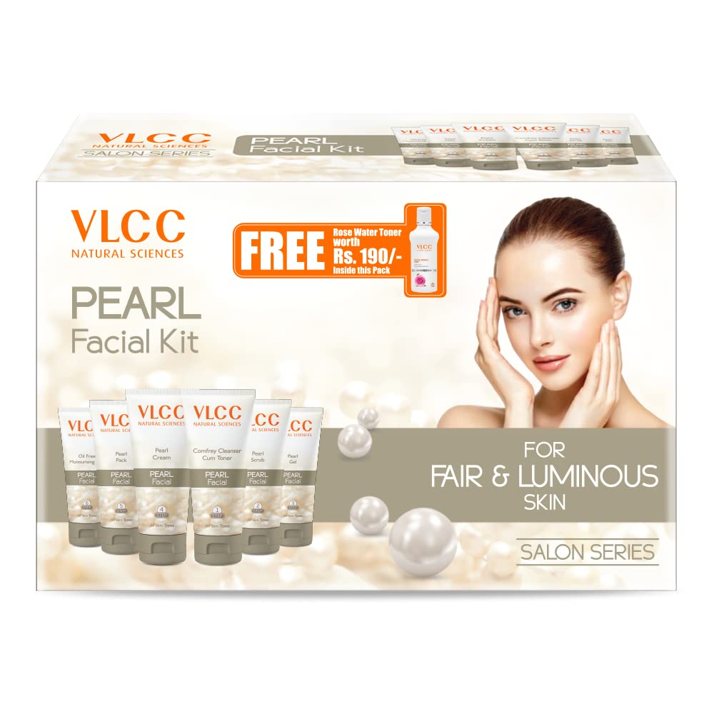 VLCC Pearl Facial Kit 300g With Free 100ml Rose Water Toner For Radiant Skin Glow And Home Spa Brightening Experience
VLCC Pearl Facial Kit 300g With Free 100ml Rose Water Toner For Radiant Skin Glow And Home Spa Brightening Experience