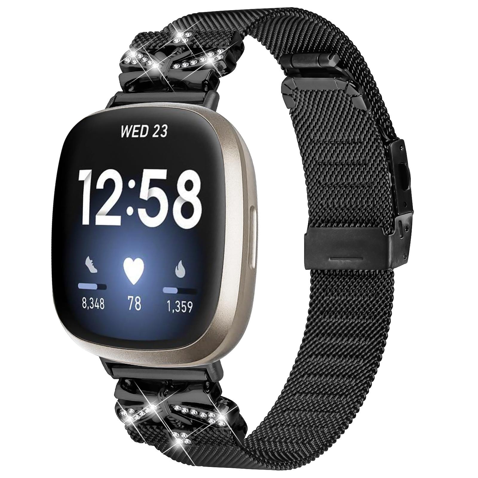 For Fitbit Versa 4/Sense 2 Strap Stainless Steel Milanese Watch Band with Rhinestone Decor Black
For Fitbit Versa 4/Sense 2 Strap Stainless Steel Milanese Watch Band with Rhinestone Decor Black