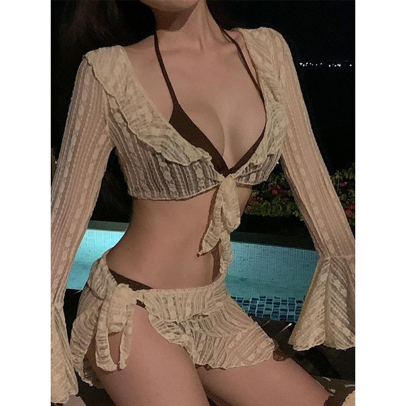 Bikini swimsuit women s new split four-piece lace long-sleeved sexy and thin hot spring seaside vacation M
Bikini swimsuit women s new split four-piece lace long-sleeved sexy and thin hot spring seaside vacation M