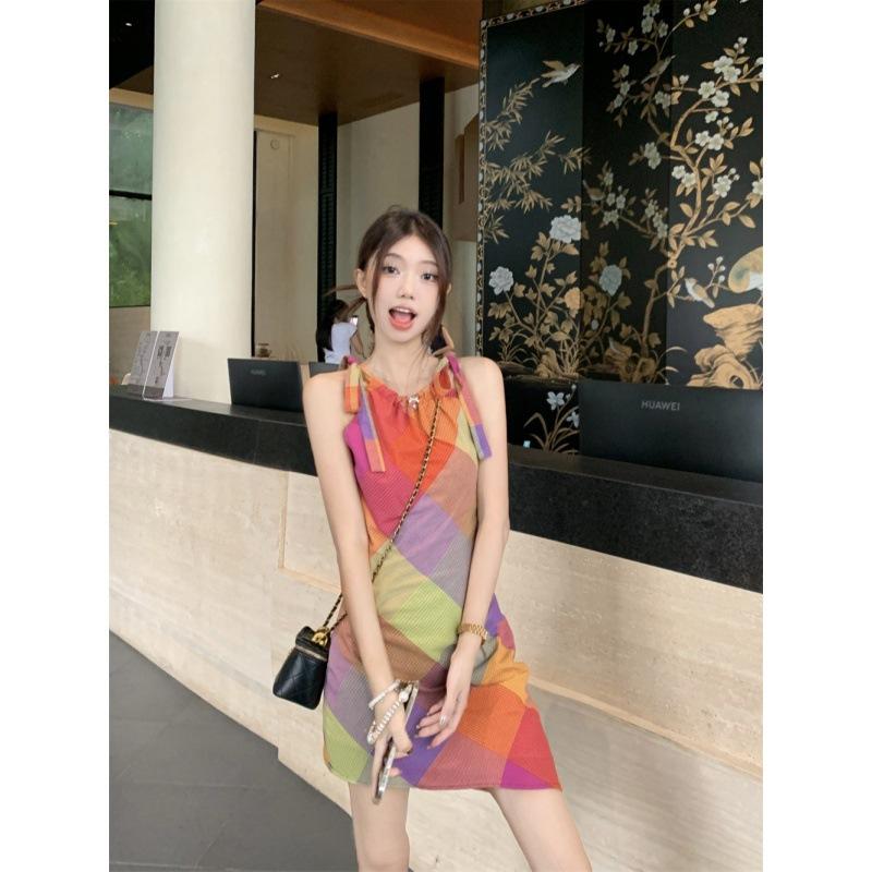 Sleeveless Plaid Dress Women s Summer Beautiful Unique Design Waist Temperament Skirt S різнокольоровий
Sleeveless Plaid Dress Women s Summer Beautiful Unique Design Waist Temperament Skirt S різнокольоровий