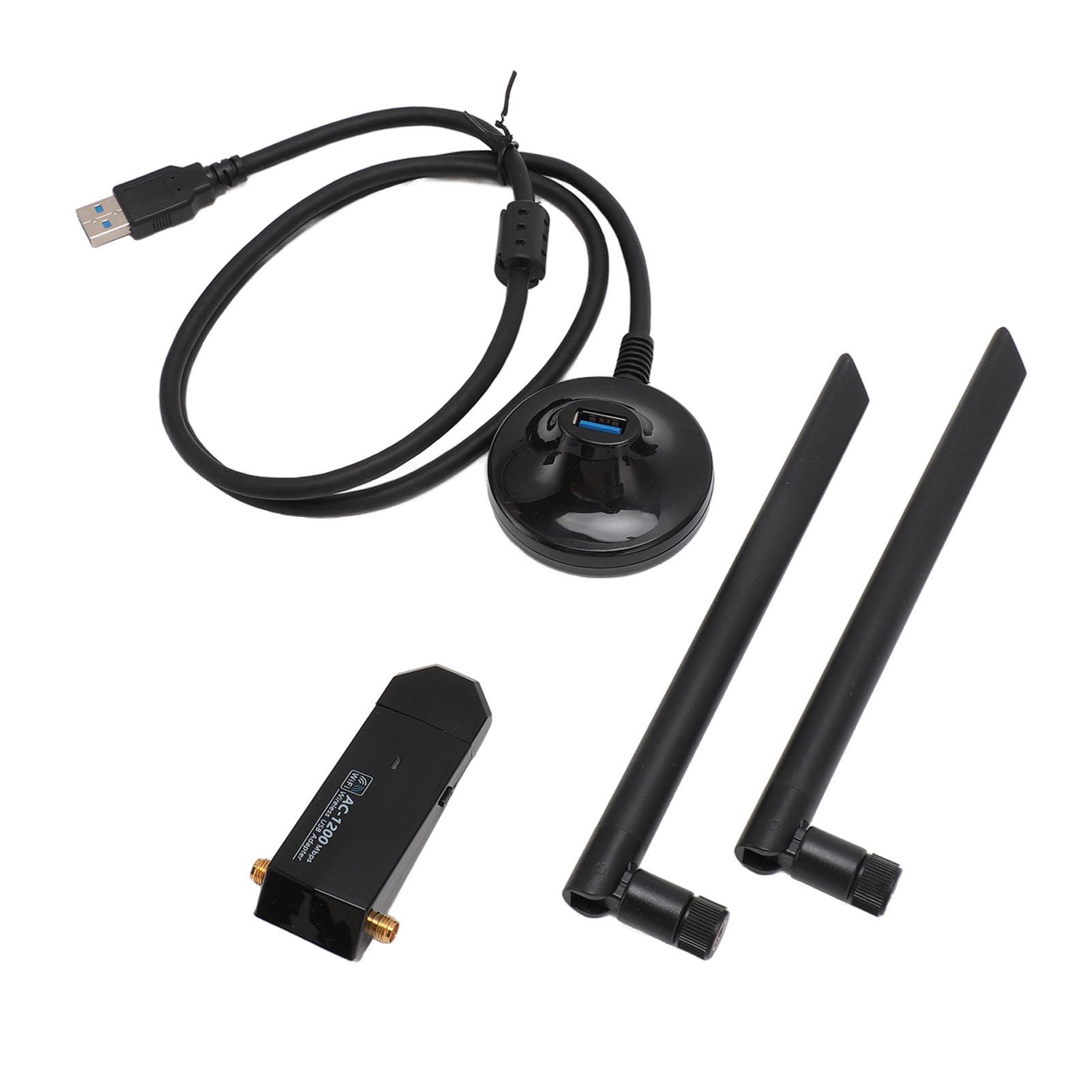 USB 3.0 WiFi Adapter 5G 2.4G Dual Band WiFi 1200Mbps High Speed Dual 5dBi High Gain Antennas USB
USB 3.0 WiFi Adapter 5G 2.4G Dual Band WiFi 1200Mbps High Speed Dual 5dBi High Gain Antennas USB